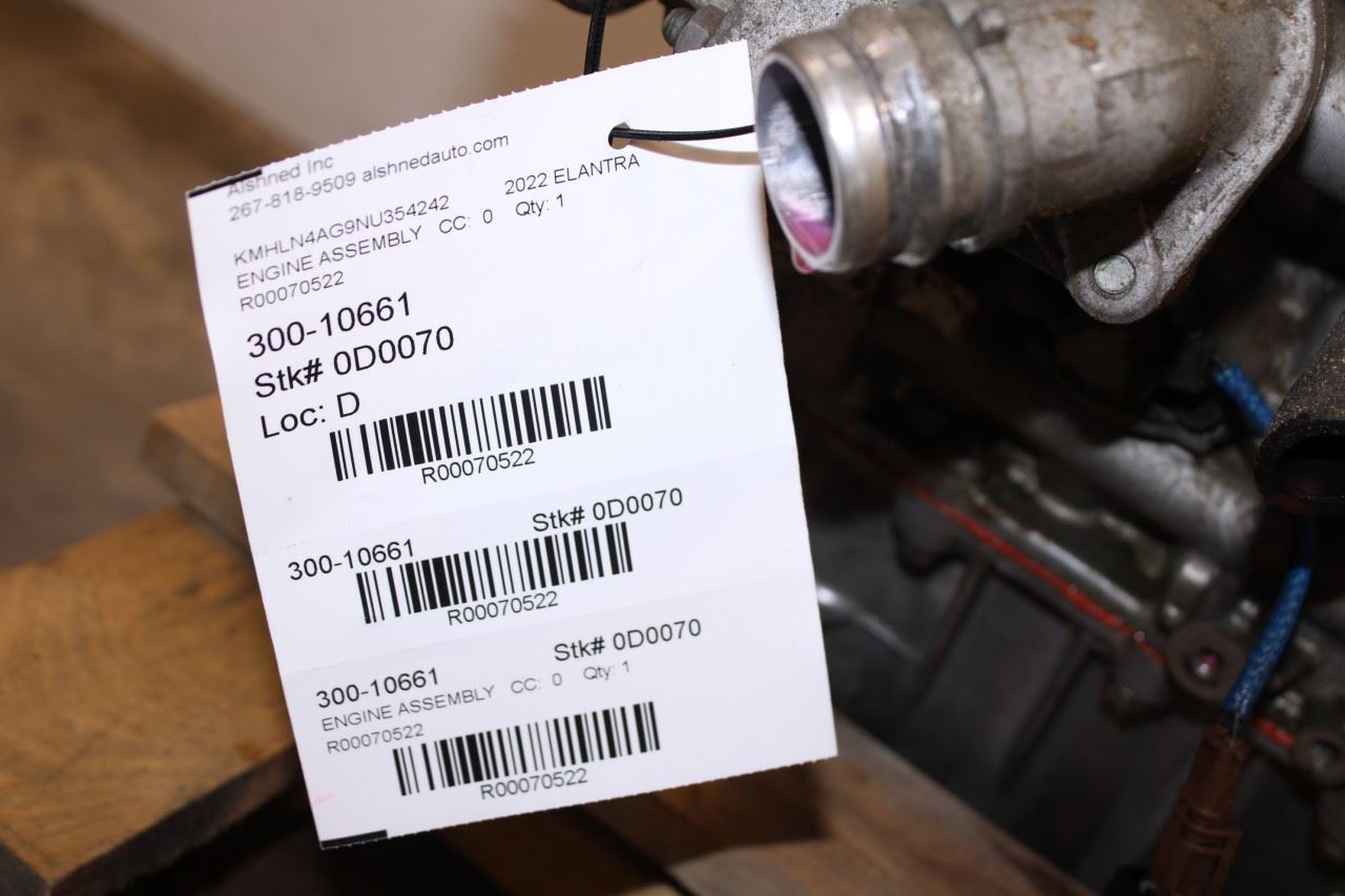 2021-25 Hyundai Elantra 2.0L Engine Naturally Aspirated VIN G 8th dgt Korea 32K - Alshned Auto Parts