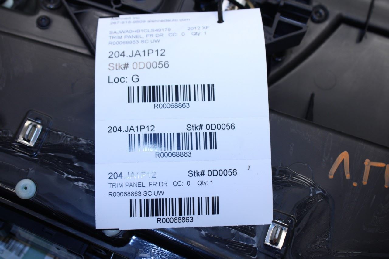 2012 Jaguar XF Portfolio Front Left Driver Side Door Trim Panel 8X23-5423713-E - Alshned Auto Parts