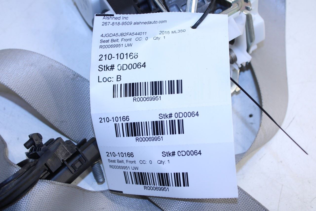 2012-15 Mercedes-Benz ML350 3.5L RWD Front Driver Left Side Seat Belt Retractor - Alshned Auto Parts