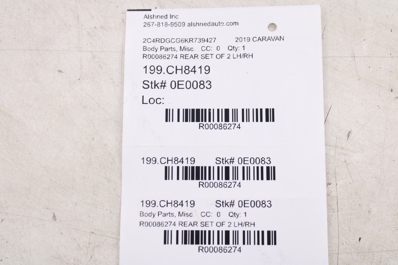 08-20 Dodge Grand Caravan SXT Rear RH and LH Quarter Panel Exterior Molding Set13