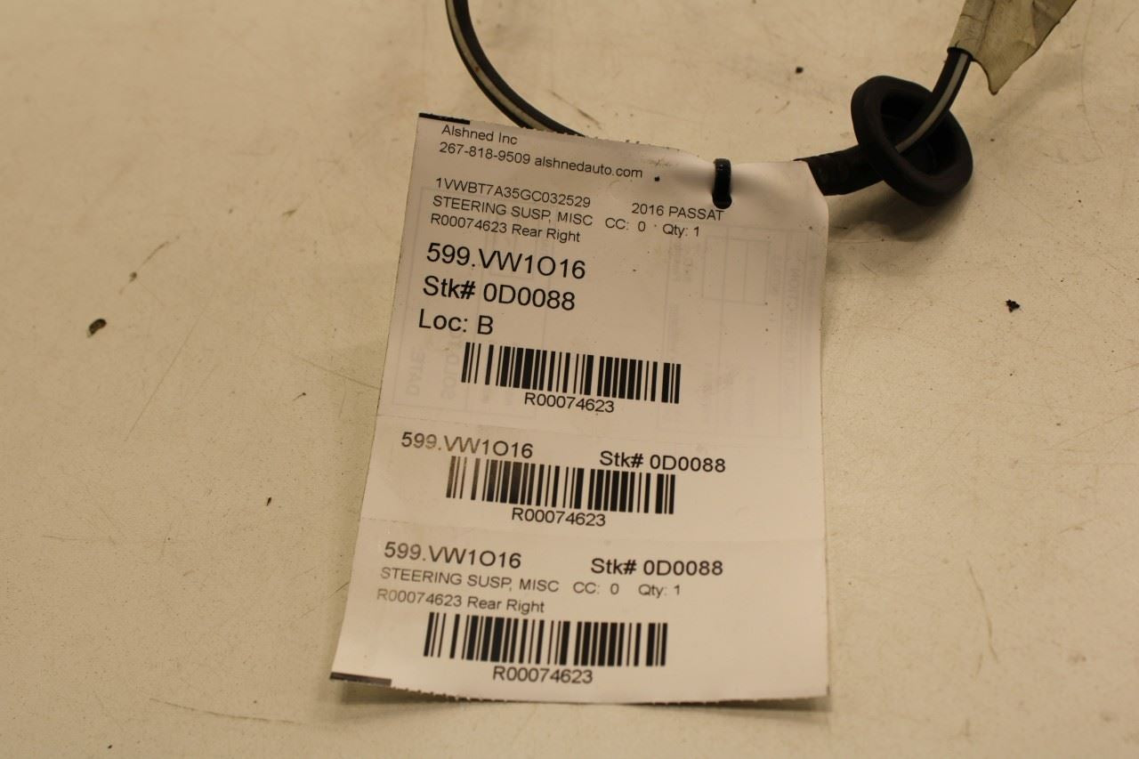 2012-22 Volkswagen Passat SE Rear Passenger Right ABS Speed Sensor Wire Harness - Alshned Auto Parts