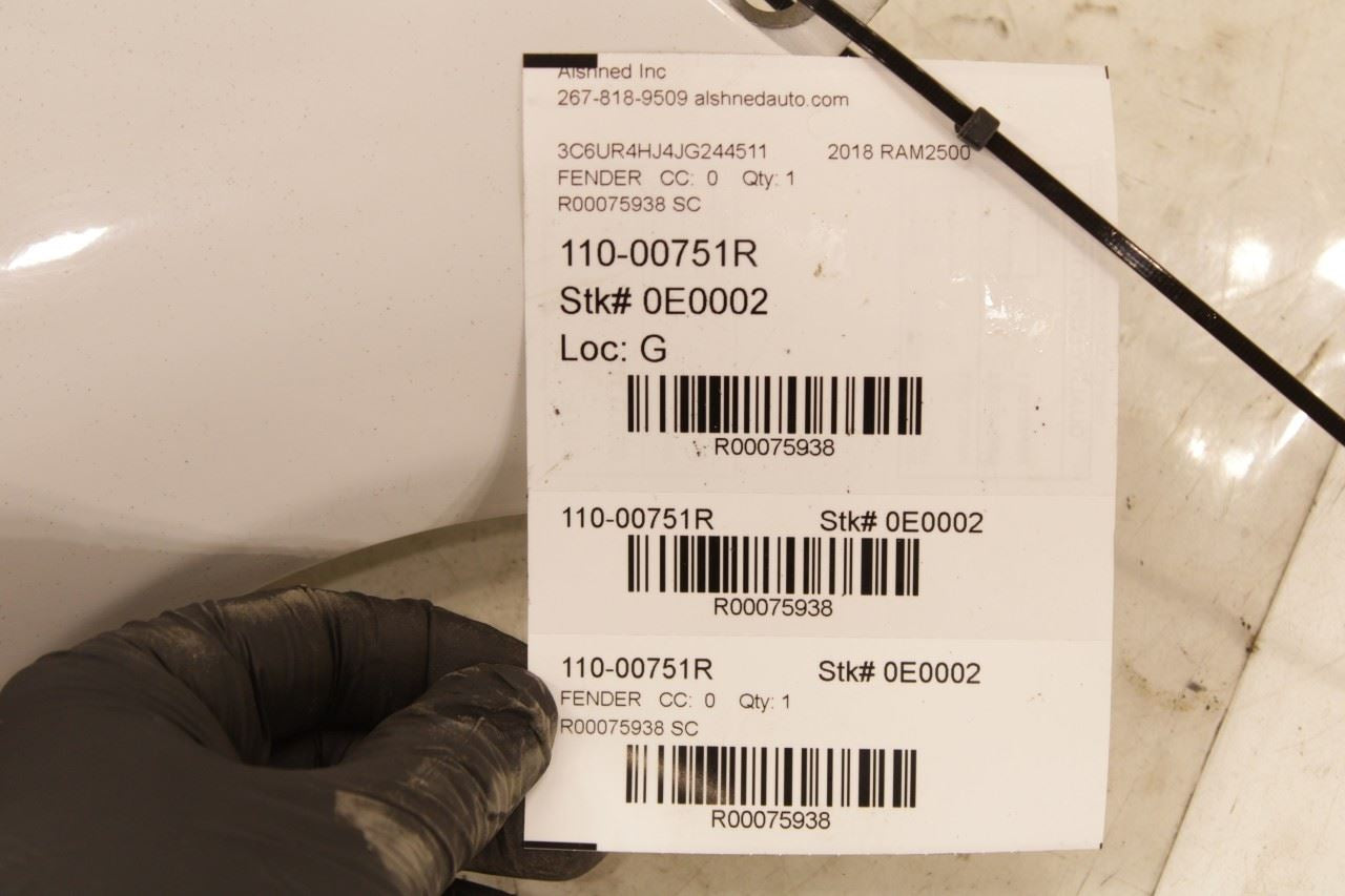 2011-2018 RAM 2500 Tradesman Front Right Passenger Fender Panel 68054338AJ OEM - Alshned Auto Parts