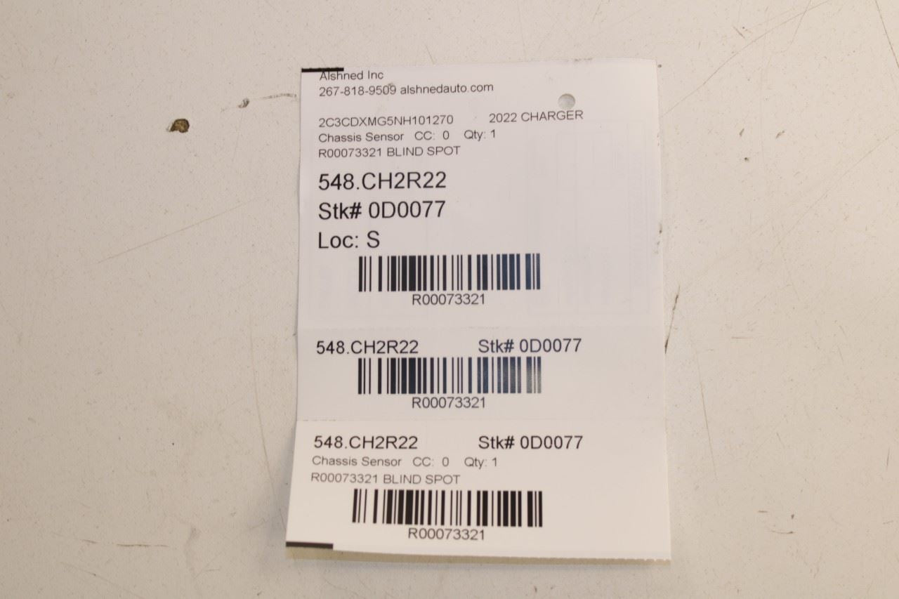 2021-23 Dodge Charger GT AWD Blind Spot Detection Radar Sensor Module 68582102AA - Alshned Auto Parts