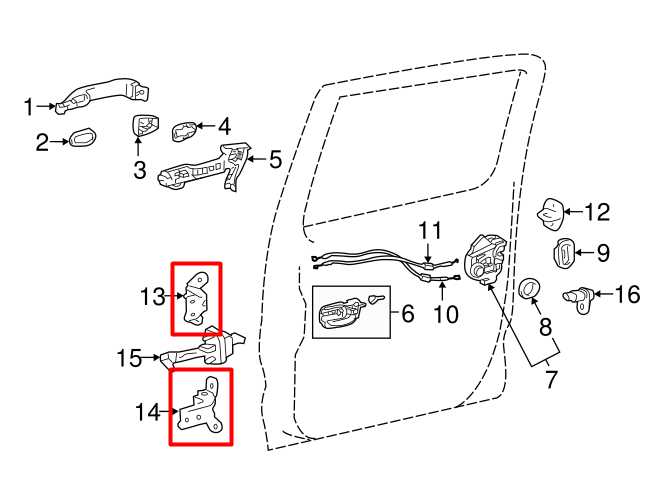 2016-23 Toyota Tacoma Rear Right Side Door Hinge Upper and Lower 68750-04010 OEM - Alshned Auto Parts