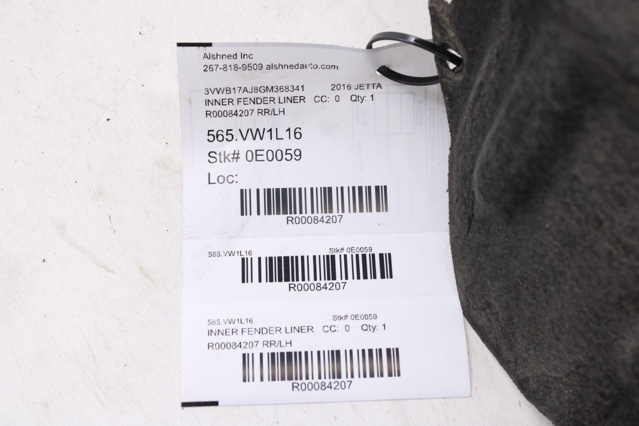2011-2018 Volkswagen Jetta Sport Rear Left Side Wheelhouse Liner Splash Shield10