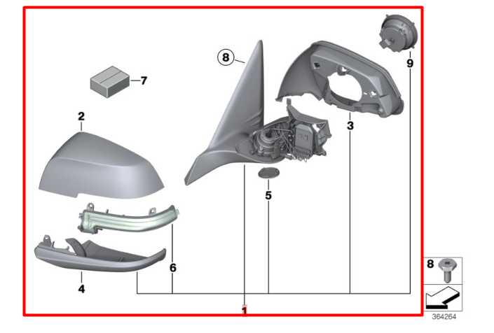 13-16 BMW 328i xDrive SULEV 2.0L Driver LH Side Rear View Mirror 51167345695 OEM - Alshned Auto Parts