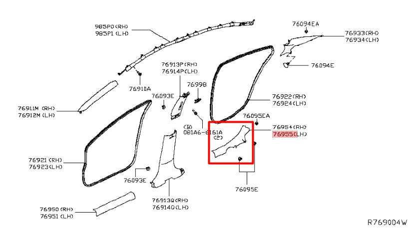 19-24 Nissan Altima SL Rear Left Side Door Sill Scuff Plate Trim 769B7-6CA0A OEM - Alshned Auto Parts