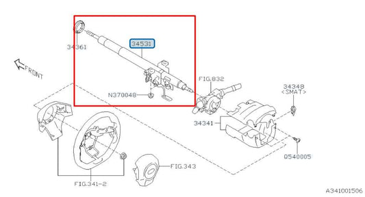 2015-2021 Subaru WRX Premium 2.0L AWD Steering Column Assembly 34500SG031 OEM - Alshned Auto Parts