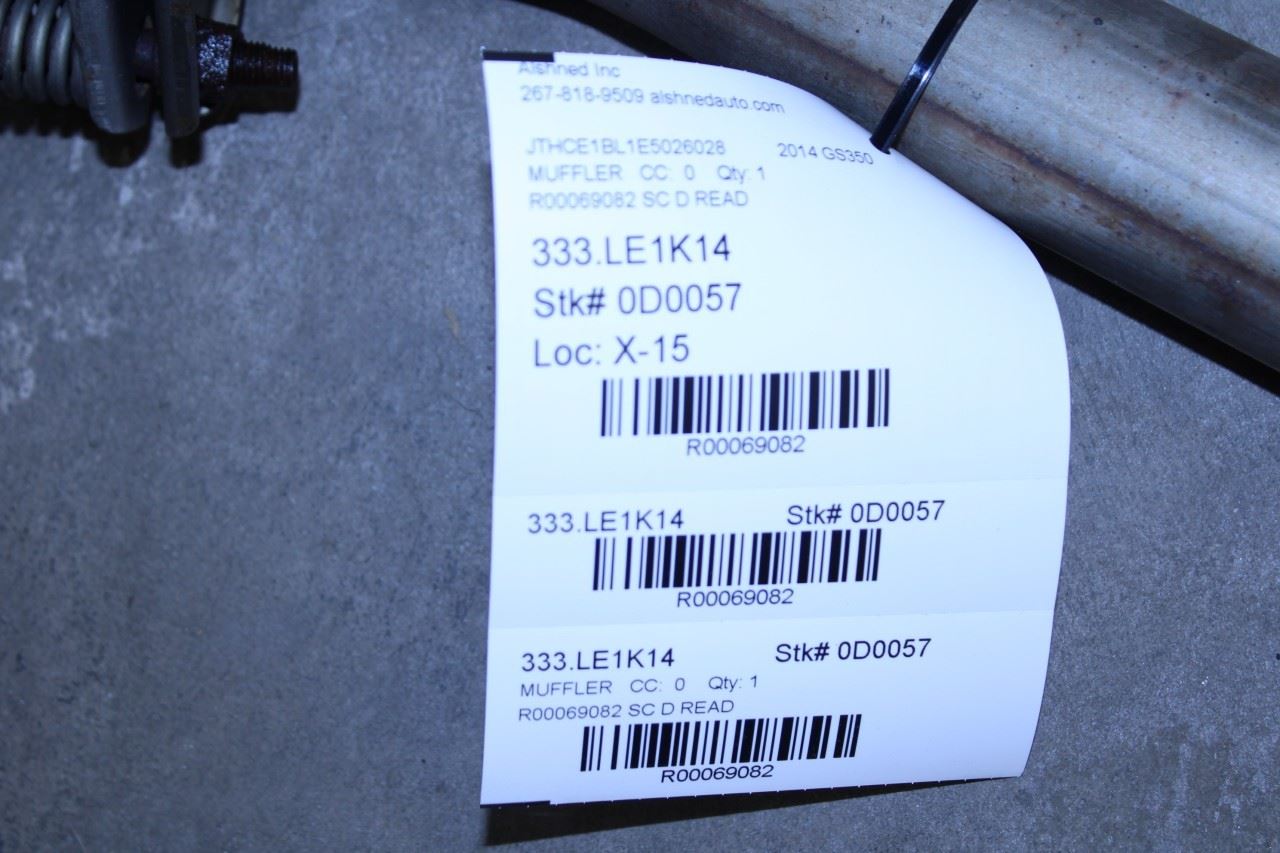 13-20 Lexus GS350 3.5L AWD Rear Right Exhaust Muffler Pipe 17430-31C80 OEM *ReaD - Alshned Auto Parts