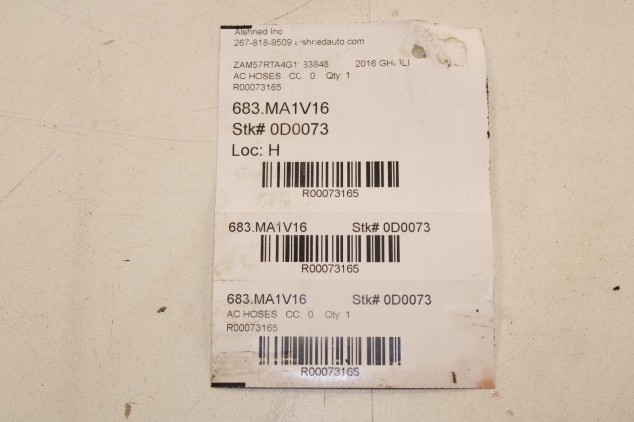 14-17 Maserati Ghibli S Q4 3.0L AWD AC Conditioning Condenser Line Hose Tube Set - Alshned Auto Parts