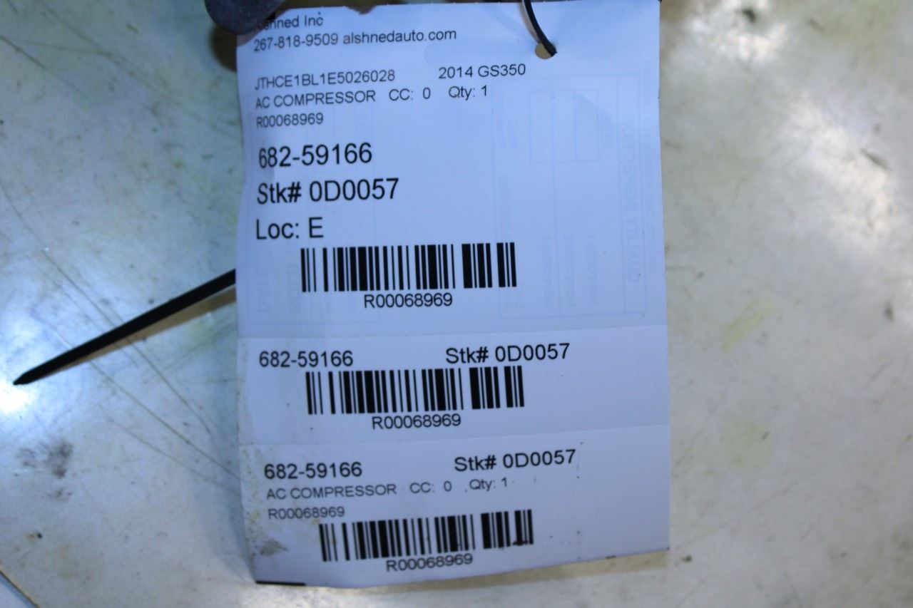 2013-2015 Lexus GS350 3.5L AC Air Conditioner Compressor 88320-3A480 OEM - Alshned Auto Parts