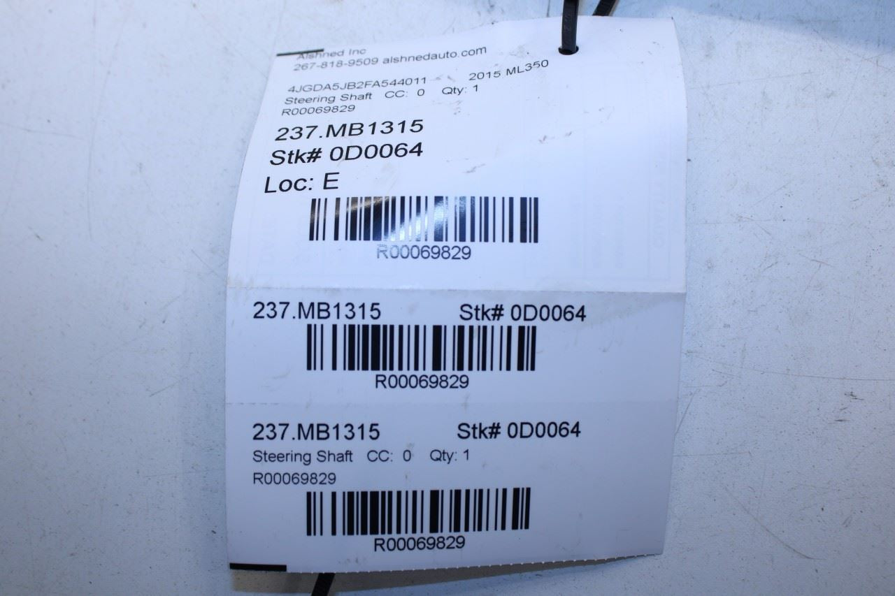 2012-2015 Mercedes-Benz ML350 3.5L RWD Steering Column Lower Intermediate Shaft - Alshned Auto Parts