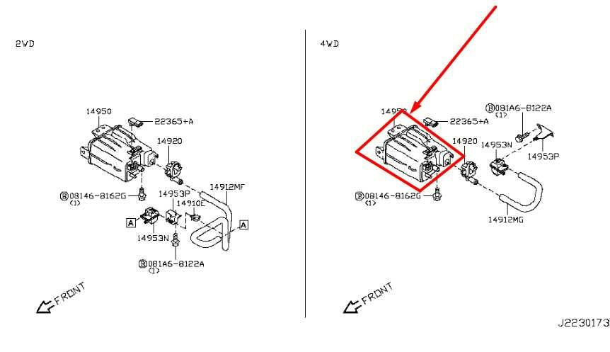 2011-2017 Nissan Juke 1.6L Fuel Vapor Evaporator Emission Canister 14950-1KC0A - Alshned Auto Parts