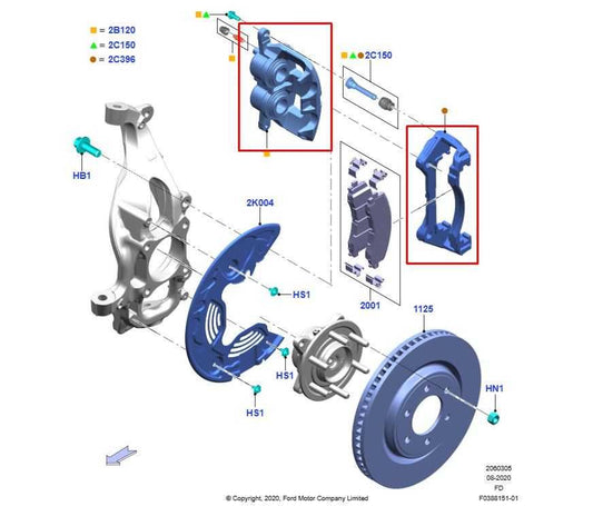 2021-2026 Ford F150 XLT Supercrew Front Right Passenger Side Disc Brake Caliper - Alshned Auto Parts