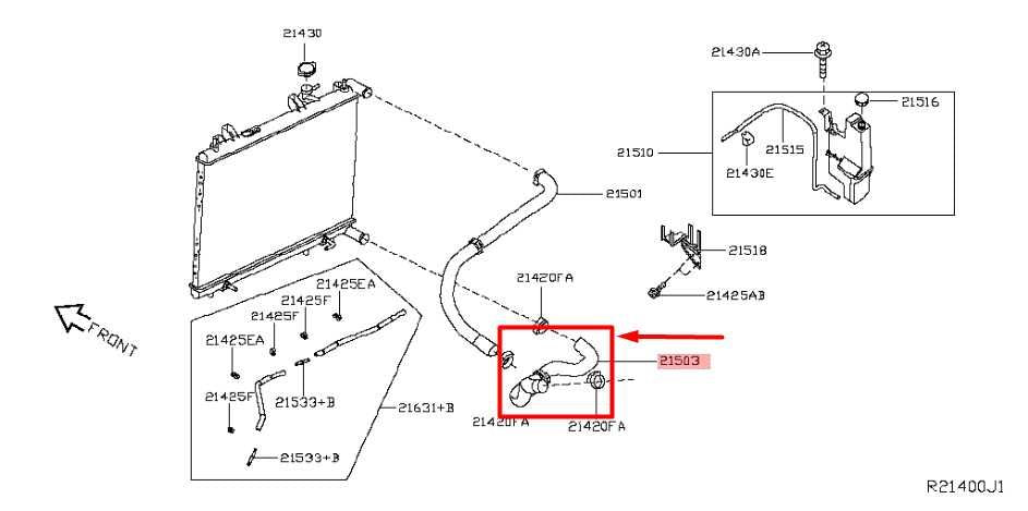 2019-2020 Infiniti QX60 Engine Radiator Lower Coolant Hose 21503-9NB0A OEM - Alshned Auto Parts