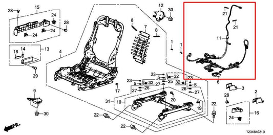 2015-17 Acura TLX Tech Front RH Power Seat Adjustment Motors Set w/ Wire Harness - Alshned Auto Parts