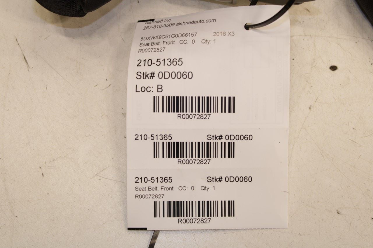2011-17 BMW X3 xDrive28i 2.0L AWD Front Passenger Right Side Seat Belt Retractor - Alshned Auto Parts