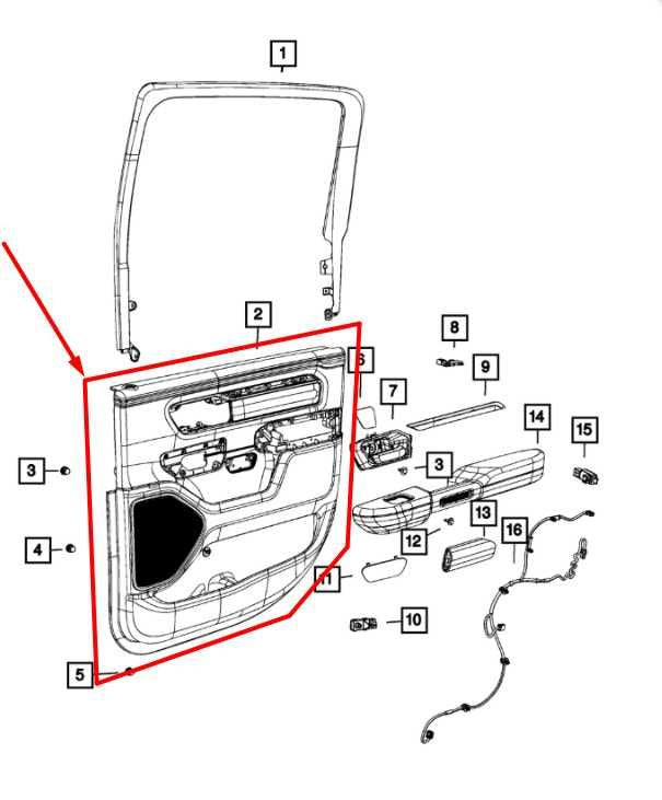 2019-2024 Ram 1500 Big Horn Crew Cab Rear Right Side Door Trim Panel 6SL341X7AA1