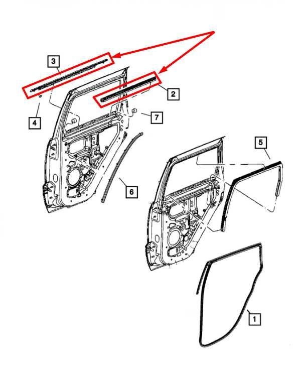 2011-15 Jeep Grand Cherokee RR LH Door Belt Outer and Inner Weatherstrip *ReaD* - Alshned Auto Parts