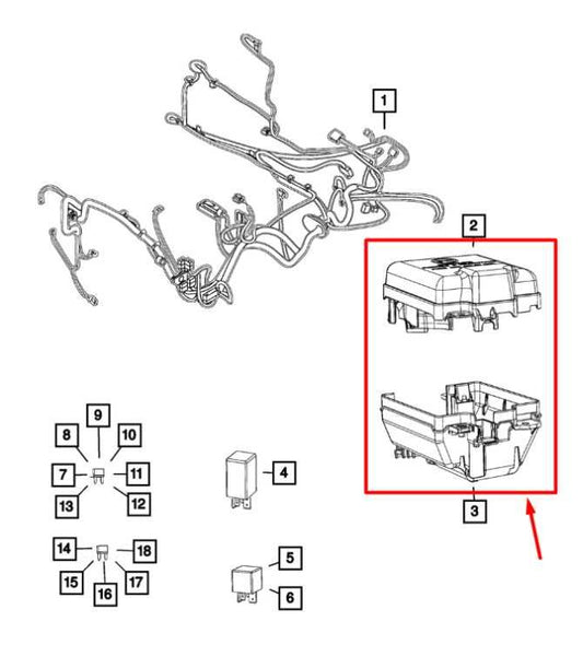 2015-22 RAM Promaster City Engine Fuse Relay Distribution Box 68261895AA *ReaD* - Alshned Auto Parts