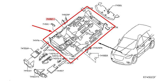 16-18 Nissan Pathfinder FR Floor Covering Carpet Mat Cover Panel 74902-9NJ0A OEM - Alshned Auto Parts