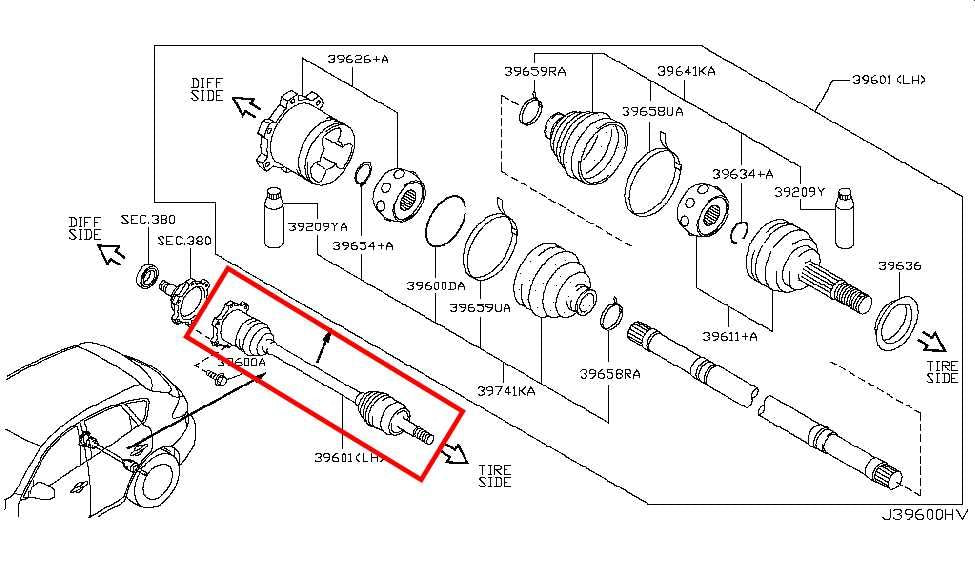 2014-2017 Infiniti QX50 AWD Rear Left Side CV Axle Drive Half Shaft 39601-1BB0A - Alshned Auto Parts