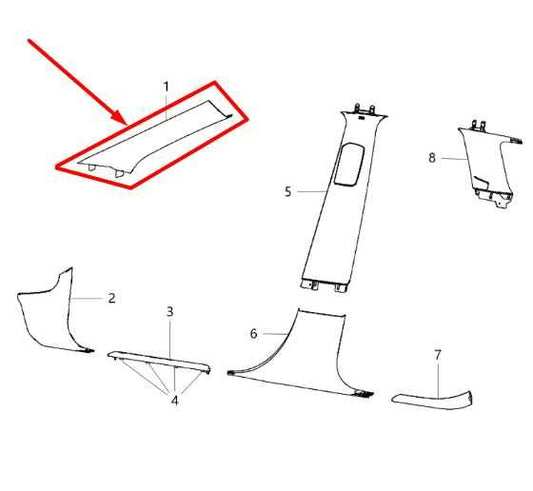 14-15 Jeep Grand Cherokee Front LH and RH Windshield A-Pillar Trim Panel *ReaD* - Alshned Auto Parts