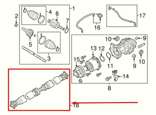 2013-2020 Nissan Pathfinder 4WD Rear Propeller Drive Shaft 37000-3JA2B OEM - Alshned Auto Parts