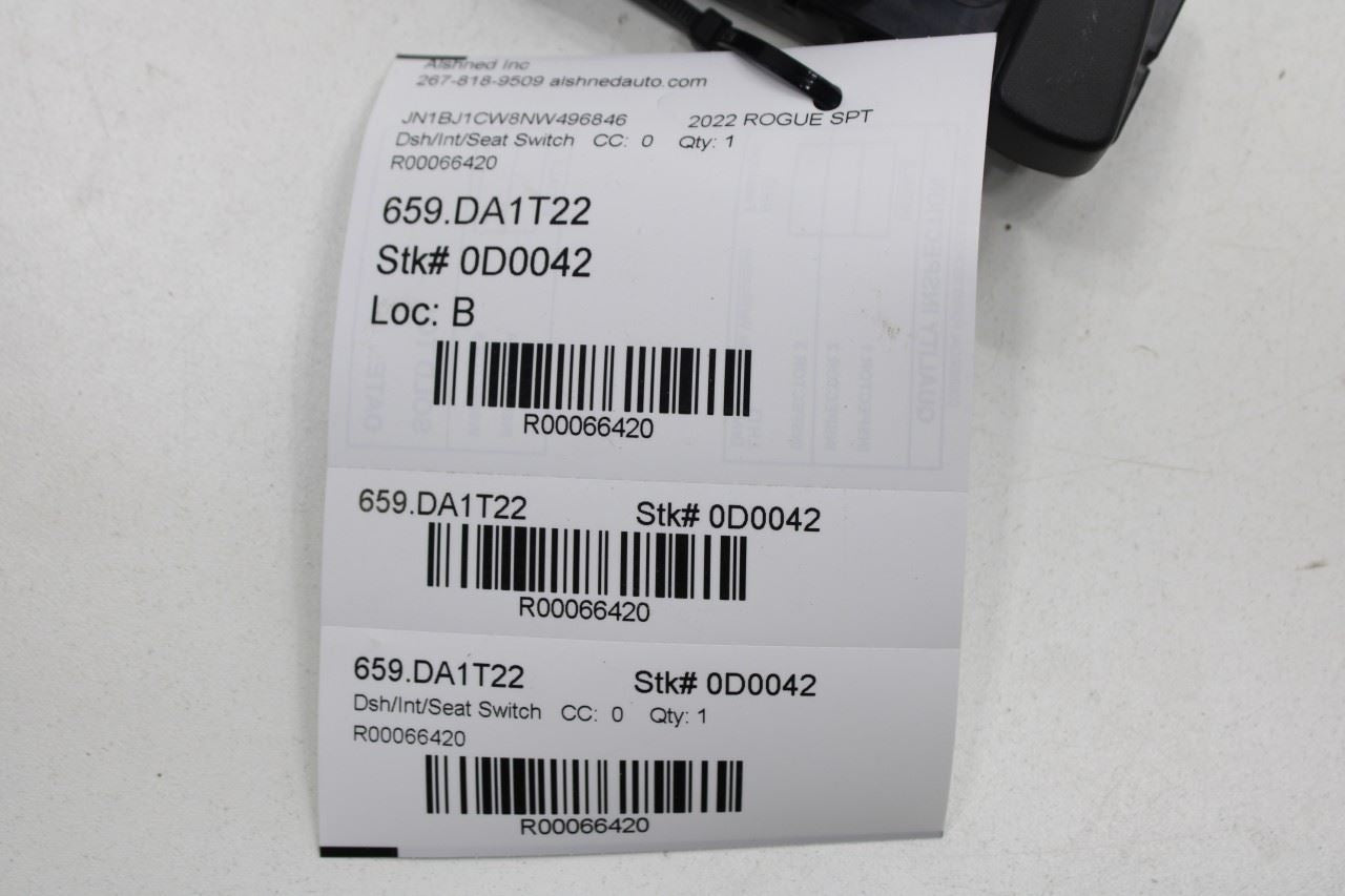 2020-22 Nissan Rogue Sport SL 2.0L Front Right Side Seat Power Adjustment Switch - Alshned Auto Parts