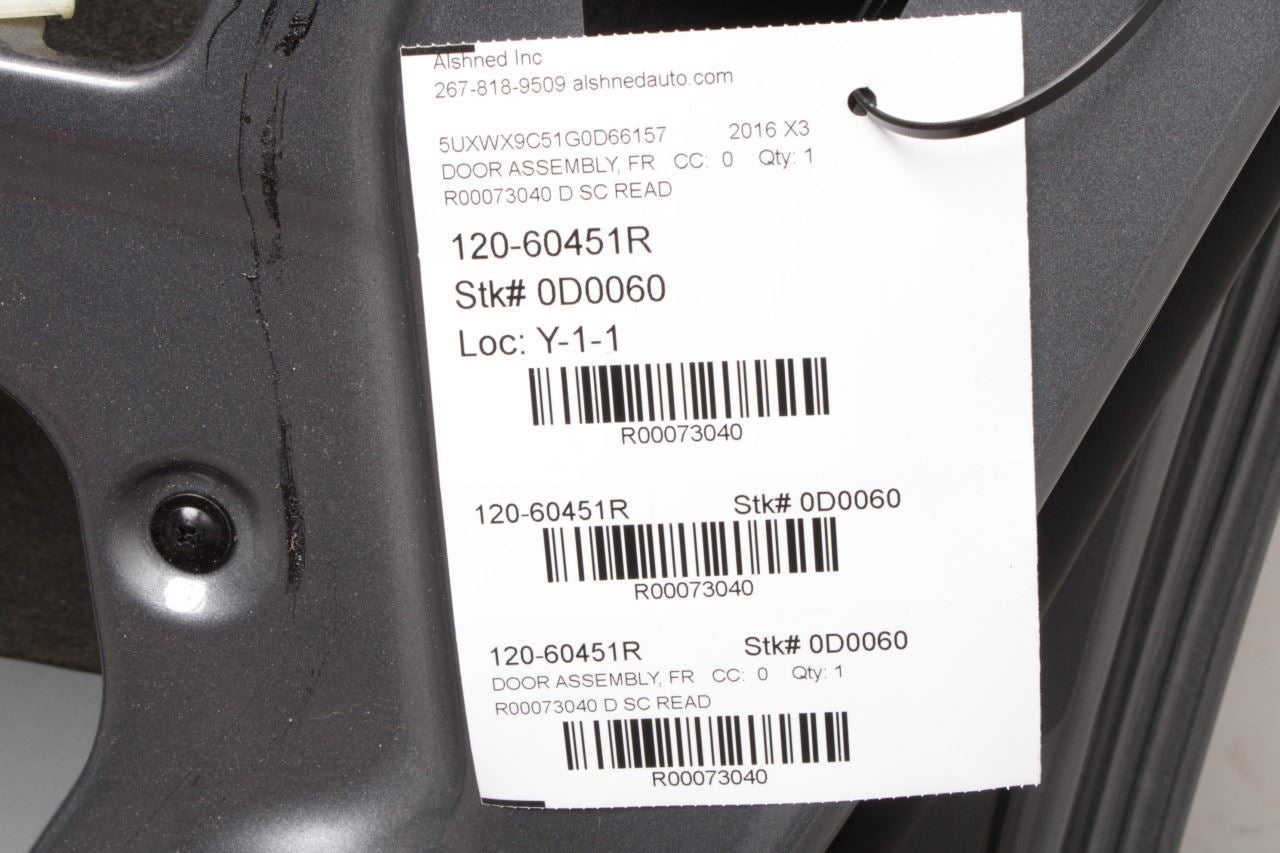 11-17 BMW X3 xDrive28i Front Right Passenger Door Shell Panel 41517355804 *ReaD* - Alshned Auto Parts