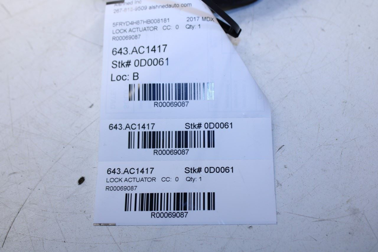 14-20 Acura MDX Advance Front Right Side Door Lock Latch Actuator 72110-TR0-A11 - Alshned Auto Parts