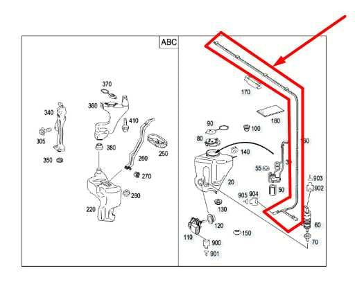 2007-13 Mercedes-Benz S550 Front Windshield Washer Fluid Hose 221-860-02-92 OEM - Alshned Auto Parts
