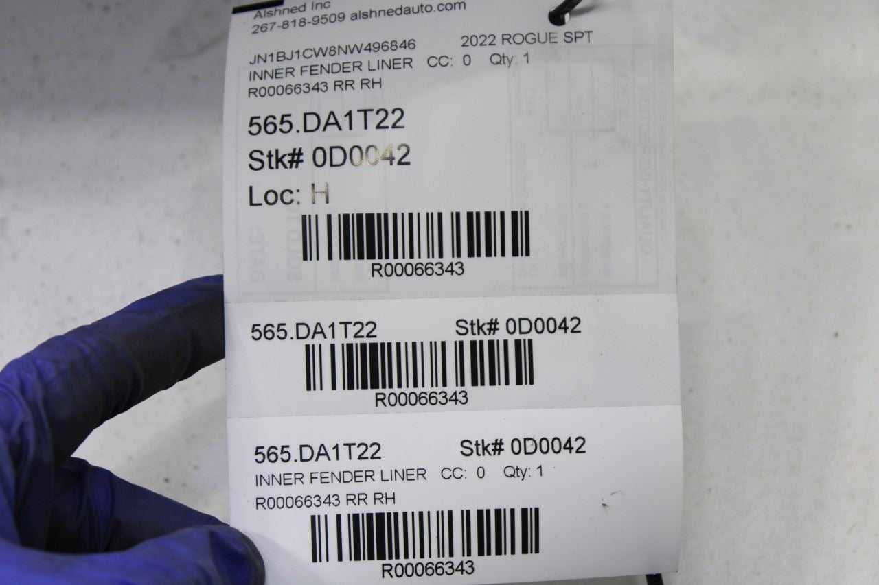 17-22 Nissan Rogue Sport SL AWD RR RH Wheelhouse Liner Splash Shield 76748-6MA0A - Alshned Auto Parts