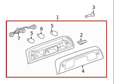 14-24 Chevrolet Silverado 1500 Work Truck 2WT Rear High Mounted Stop Light Lamp1