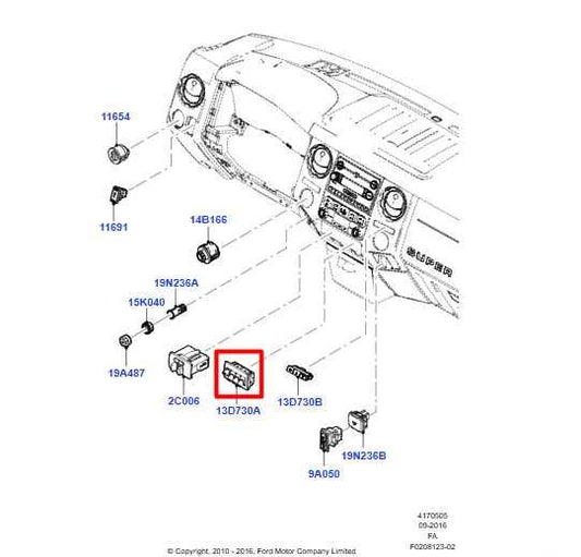 2011-16 Ford F250 Lariat Crew Cab 6.2L Dashboard Auxiliary Switch Control Panel - Alshned Auto Parts