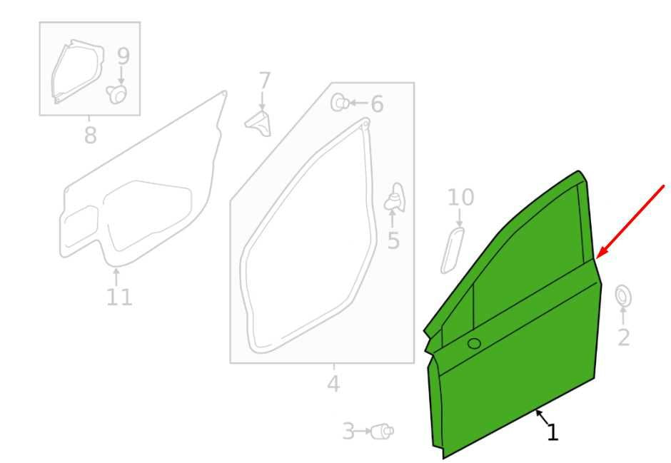 2012-2016 Subaru Impreza Sport Premium Front Right Side Door Shell Panel *ReaD*2