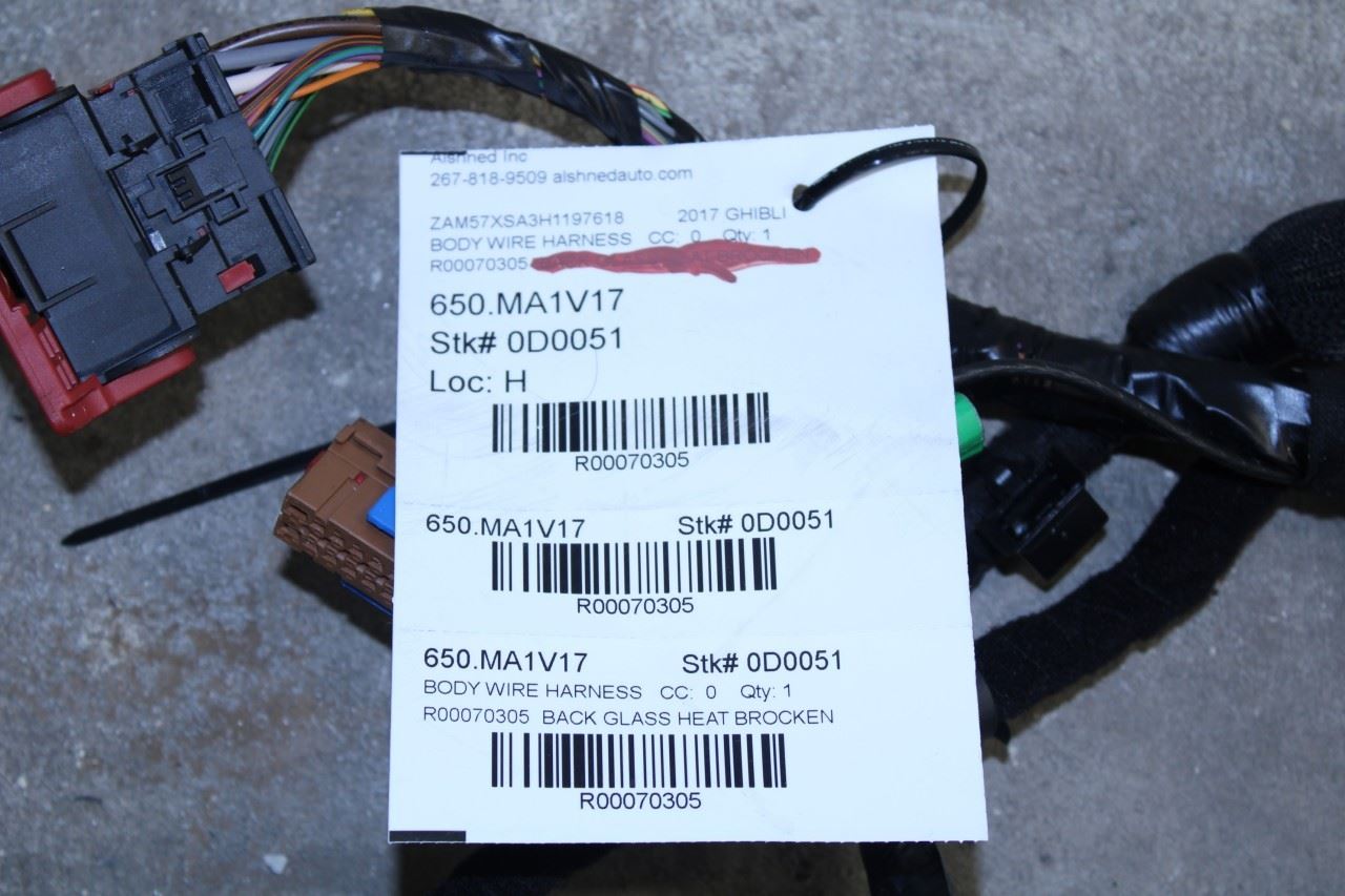 2017-2020 Maserati Ghibli Rear Fuse Box with Wire Harness 670036297 OEM - Alshned Auto Parts