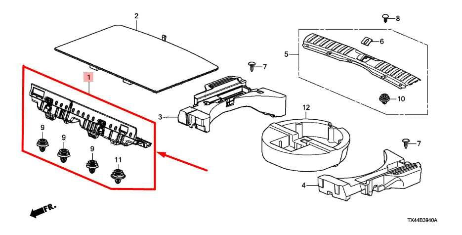13-18 Acura RDX Rear Forward Trunk Cargo Carpet Cover Panel Trim 83824-TX4-A01ZA - Alshned Auto Parts
