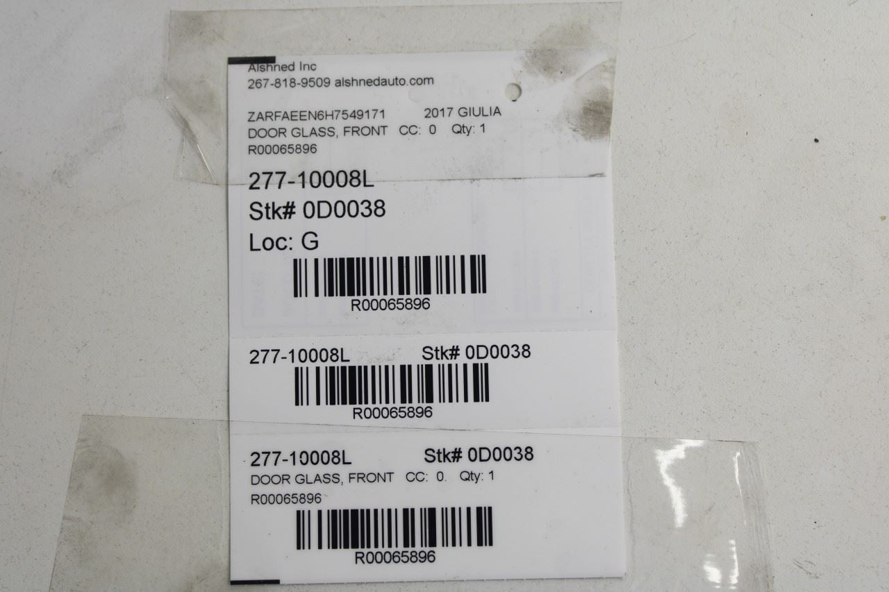 2017-2019 Alfa Romeo Giulia Ti AWD 2.0L Front Left Door Window Glass 505596840 - Alshned Auto Parts