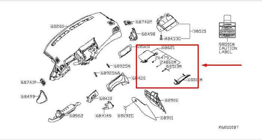 2015-2019 Nissan Sentra SV Glove Box Storage Compartment 68520-4AT0A OEM - Alshned Auto Parts