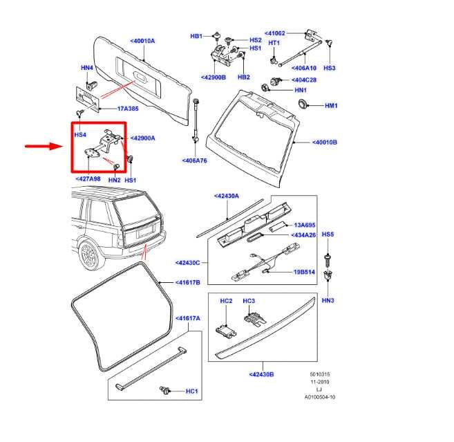 03-12 Land Rover Range Rover Rear Trunk Lid Tailgate Low Hinge Set BMB760013 OEM - Alshned Auto Parts