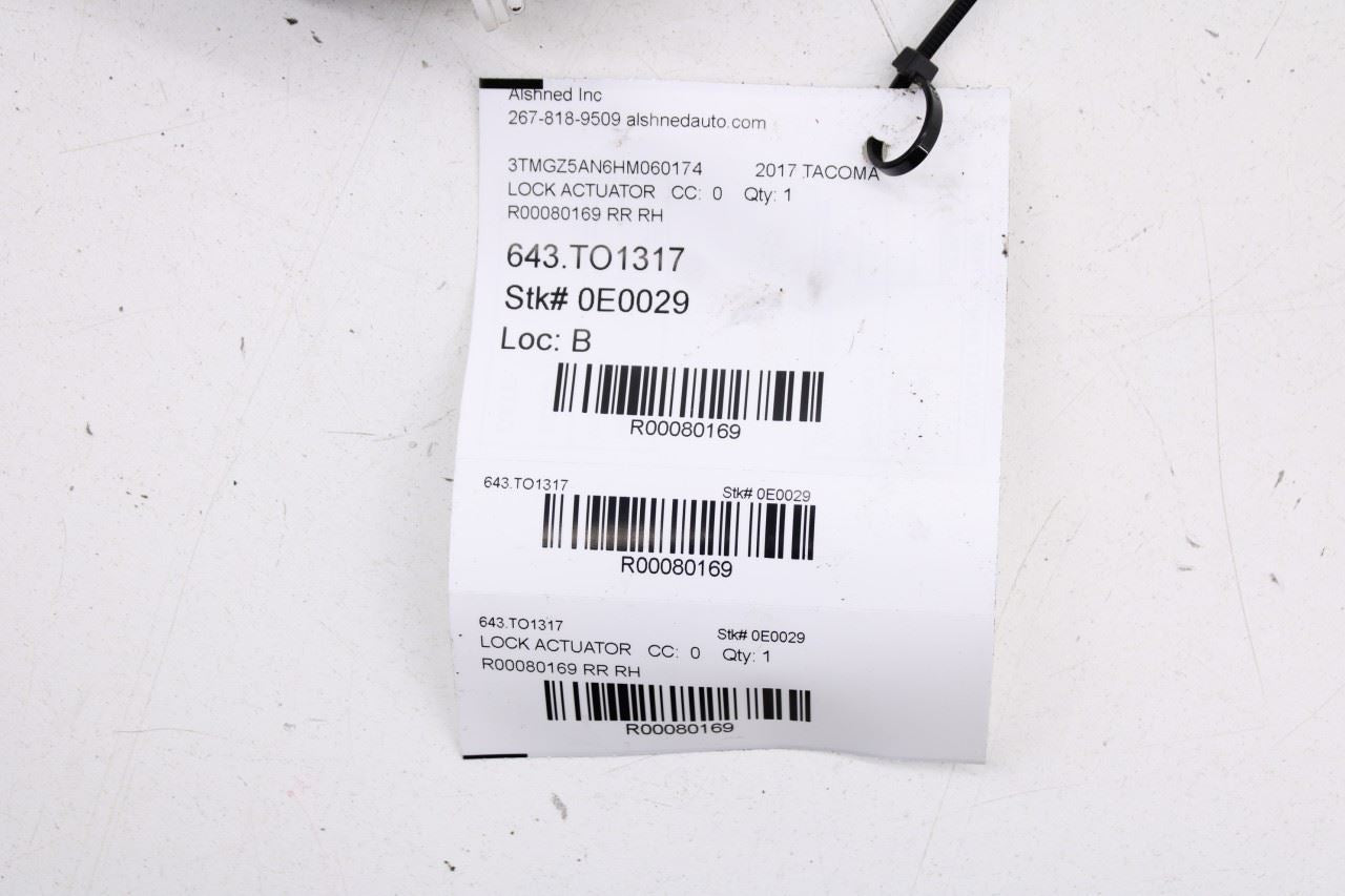 2016-2023 Toyota Tacoma Limited Double Cab Rear Right Door Lock Latch Actuator - Alshned Auto Parts