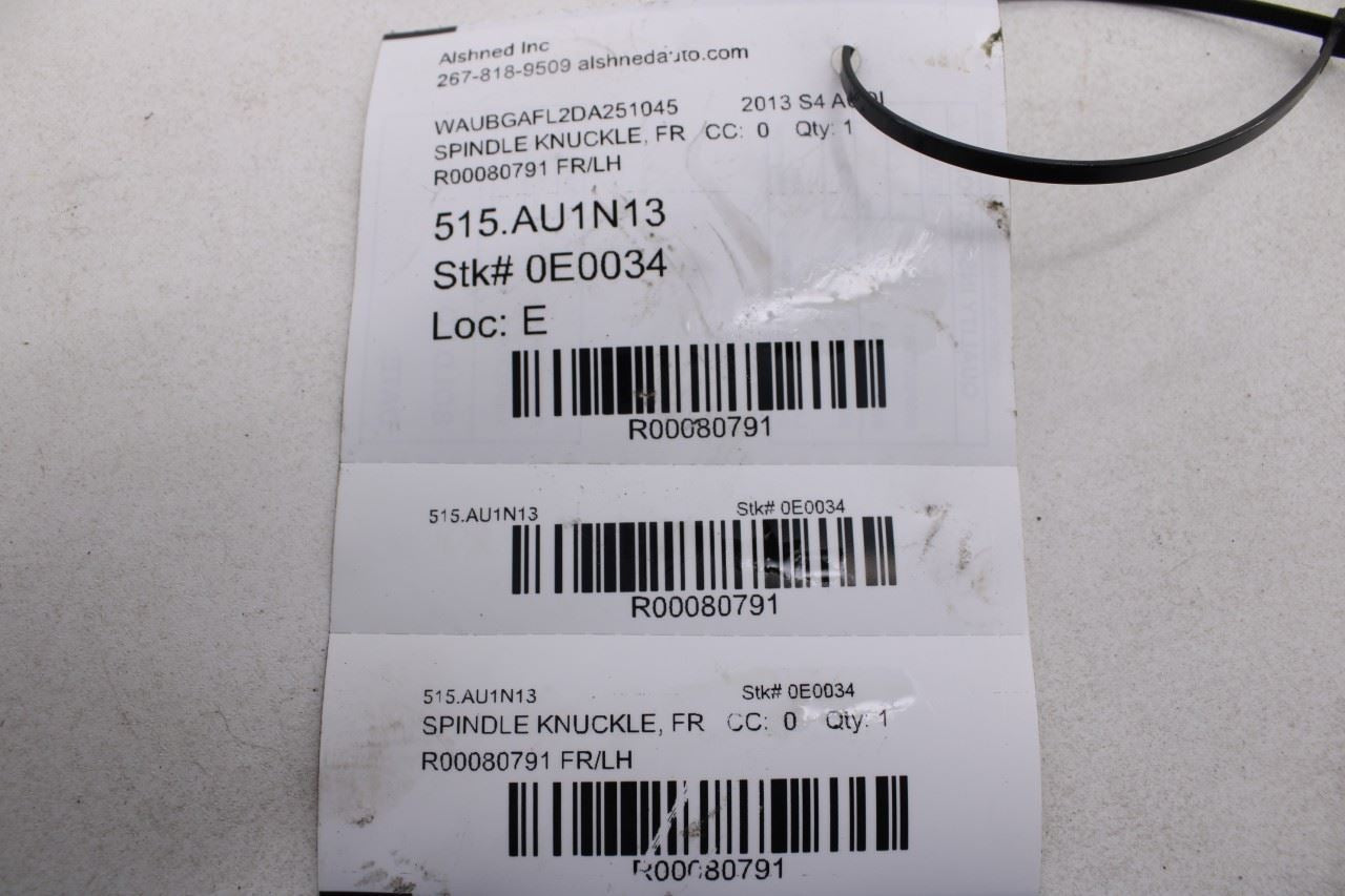 2013-16 Audi S4 Premium Plus 3.0L AWD Front Driver Left Side Spindle Knuckle Hub14