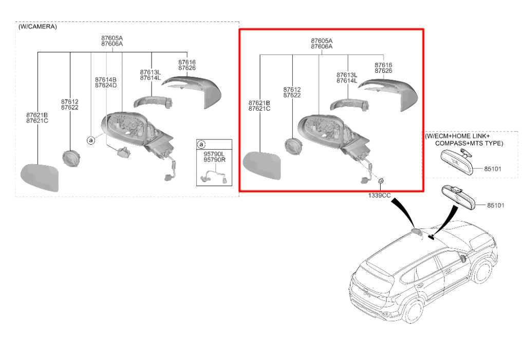 2019-20 Hyundai Santa Fe SEL 2.4L Driver Left Side Rear View Mirror 87610-S2250 - Alshned Auto Parts