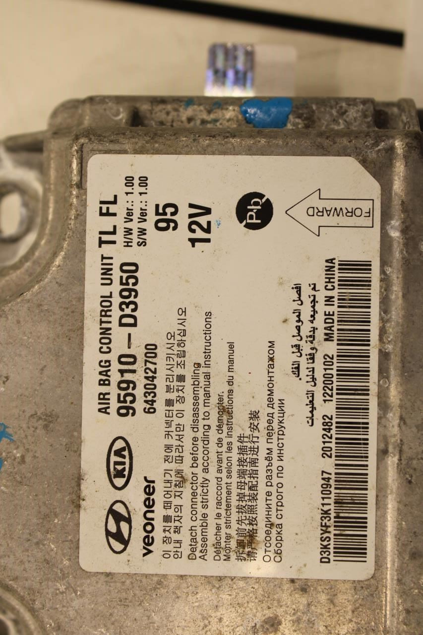 2019-2021 Hyundai Tucson Value Air Bag SRS Restraints Computer Control Module 95910-D3950 OEM - Alshned Auto Parts