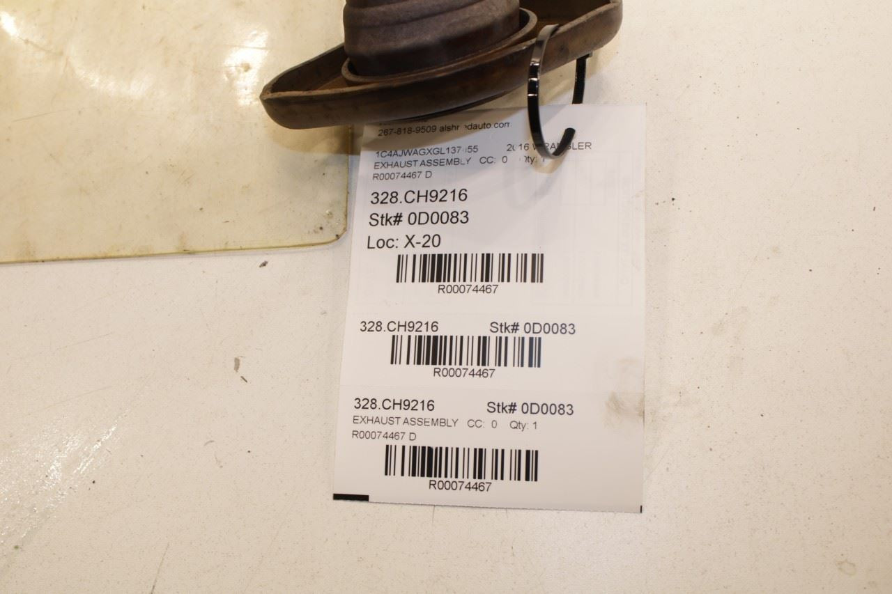 12-17 Jeep Wrangler Sport 2dr 3.6L 4WD Exhaust System Pipe 68085142AD OEM *ReaD* - Alshned Auto Parts