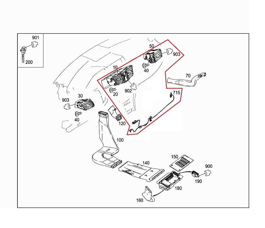 2010-2012 Mercedes-Benz E350 4Matic Dash Panel Center and RH Air Vent Grille Set1