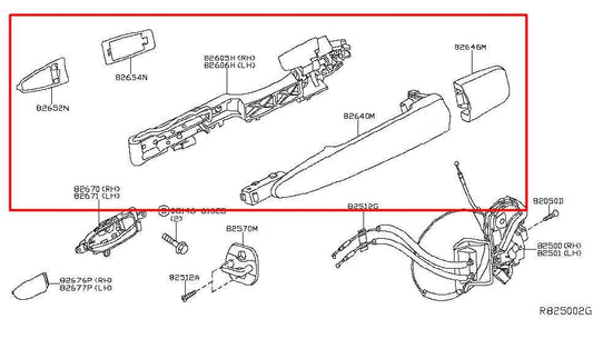 2014-20 Infiniti QX60 Rear Passenger Right Side Door Exterior Handle 82640-1BA0A - Alshned Auto Parts