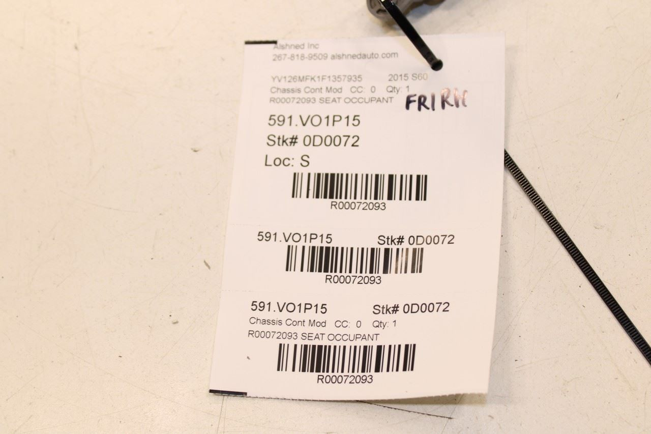 2015-2018 Volvo S60 T5 Premier FR Right Seat Occupant Control Module 28291025 - Alshned Auto Parts
