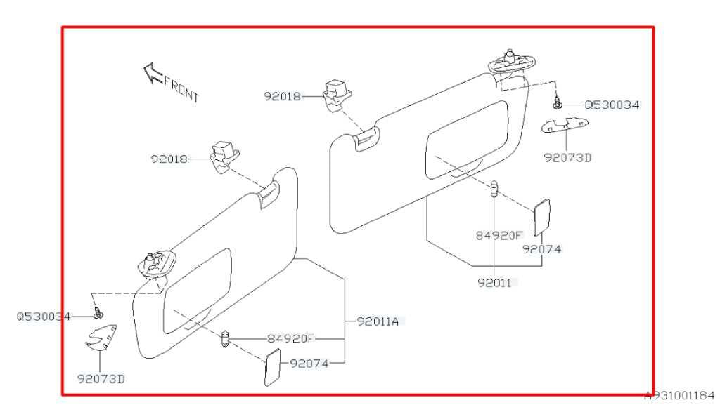 2015-21 Subaru WRX Premium Front Right and Left Sun Visor w/ Illuminated Mirror - Alshned Auto Parts